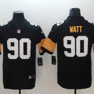 Pittsburgh Steelers #90 T. J. Watt Black Team Color Stitched Vapor Untouchable Limited Nike Jersey
