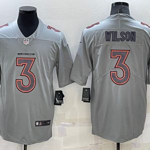 Denver Broncos #3 Russell Wilson Gray Atmosphere Fashion Stitched Jersey