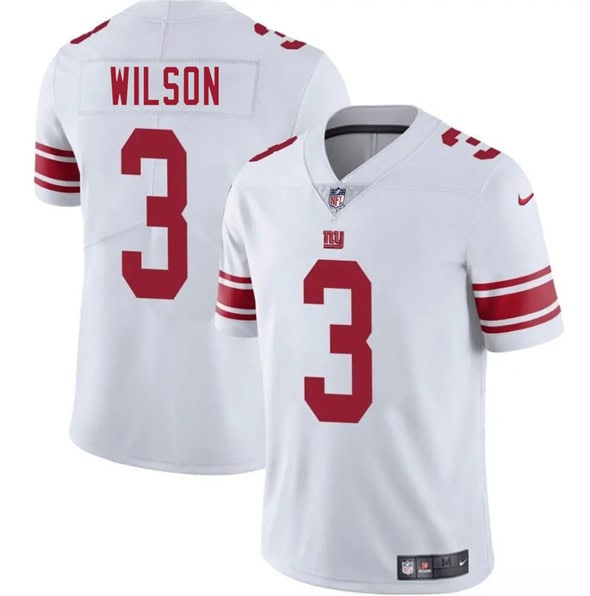 New York Giants #3 Russell Wilson White 2025 Vapor Untouchable Limited Stitched Jersey