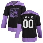 New York Rangers Adidas Black Hockey Fights Cancer Custom Practice NHL Stitched Jersey