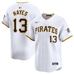 Pittsburgh Pirates #13 Ke'Bryan Hayes White Home Limited Stitched Jersey