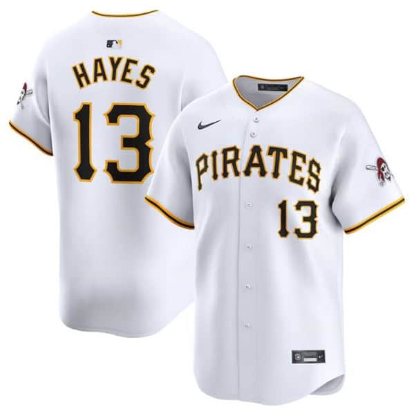Pittsburgh Pirates #13 Ke'Bryan Hayes White Home Limited Stitched Jersey