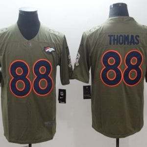 Broncos #88 Demaryius Thomas Olive Salute To Service Limited Stitched Jersey