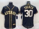 Houston Astros #30 Kyle Tucker Black Gold Flex Base Stitched Jersey