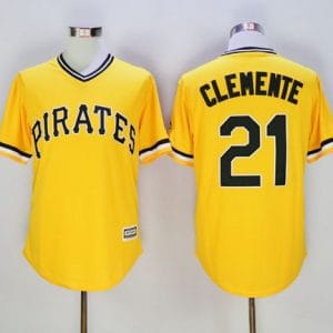 Pirates #21 Roberto Clemente Gold New Cool Base Stitched Jersey