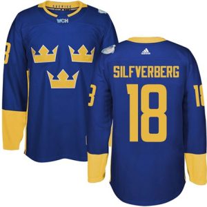 Team Sweden #18 Jakob Silfverberg Blue 2016 World Cup Stitched Jersey