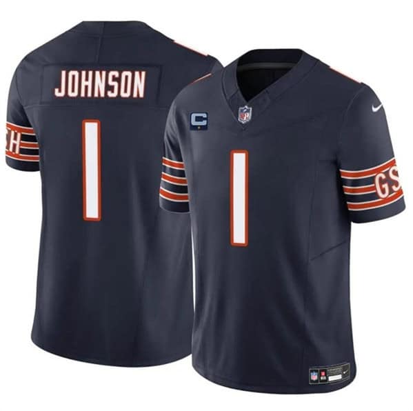 Chicago Bears #1 Jaylon Johnson Navy 2024 F.U.S.E. With 1-Star C Patch Vapor Untouchable Limited Stitched Jersey