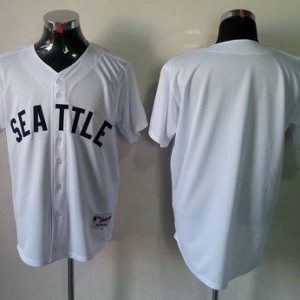 Mariners Blank White 1909 Turn Back The Clock Stitched Jersey