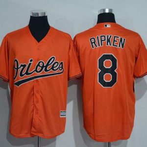 Orioles #8 Cal Ripken Orange New Cool Base Stitched Jersey