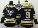Penguins #9 Pascal Dupuis Black Sawyer Hooded Sweatshirt 2016 Stanley Cup Champions Stitched Jersey