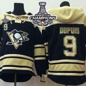 Penguins #9 Pascal Dupuis Black Sawyer Hooded Sweatshirt 2016 Stanley Cup Champions Stitched Jersey