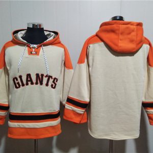 San Francisco Giants Blank Cream Ageless Must-Have Lace-Up Pullover Hoodie