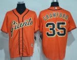 Giants #35 Brandon Crawford Orange New Cool Base Alternate Stitched Jersey