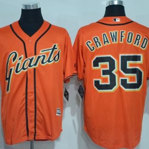 Giants #35 Brandon Crawford Orange New Cool Base Alternate Stitched Jersey