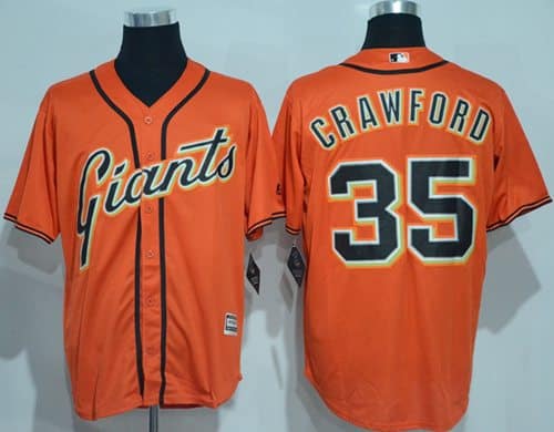 Giants #35 Brandon Crawford Orange New Cool Base Alternate Stitched Jersey