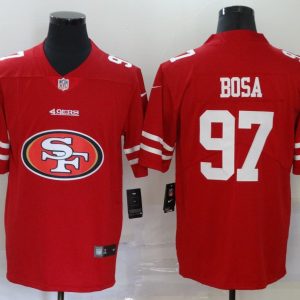 San Francisco 49ers #97 Nick Bosa Red 2020 Team Big Logo Limited Stitched Jersey