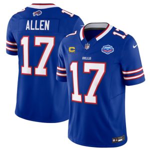 Buffalo Bills #17 Josh Allen Blue 2025 F.U.S.E. With Farewell Patch And 4-Star C Patch Vapor Untouchable Limited Stitched Jersey