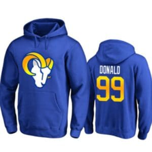 Youth Los Angeles Rams #99 Aaron Donald Blue Pullover Hoodie