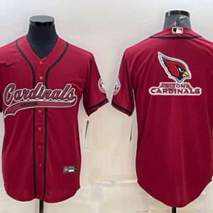 Arizona Cardinals Red Team Big Logo With Patch Cool Base Stitched Baseball Jersey
