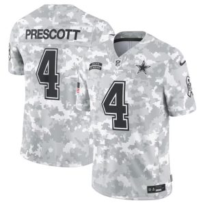 Dallas Cowboys #4 Dak Prescott Arctic Camo 2024 F.U.S.E. Salute To Service Limited Stitched Jersey