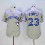 Blue Jays #23 Dalton Pompey Grey Flexbase Authentic Collection Stitched Jersey