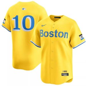 Boston Red Sox #10 Trevor Story Gold City Connect Stitched Jersey