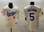 Los Angeles Dodgers #5 Freddie Freeman Cream 2025 Tokyo Series Limited Stitched Jersey