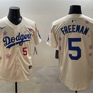 Los Angeles Dodgers #5 Freddie Freeman Cream 2025 Tokyo Series Limited Stitched Jersey