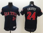 Mariners #24 Ken Griffey Navy Blue Fashion Stars Stripes Flexbase Authentic Stitched Jersey