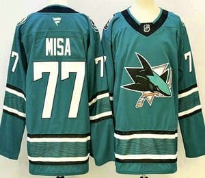 San Jose Sharks #77 Michael Misa Teal Authentic Jersey