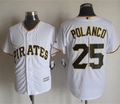 Pirates #25 Gregory Polanco White New Cool Base Stitched Jersey