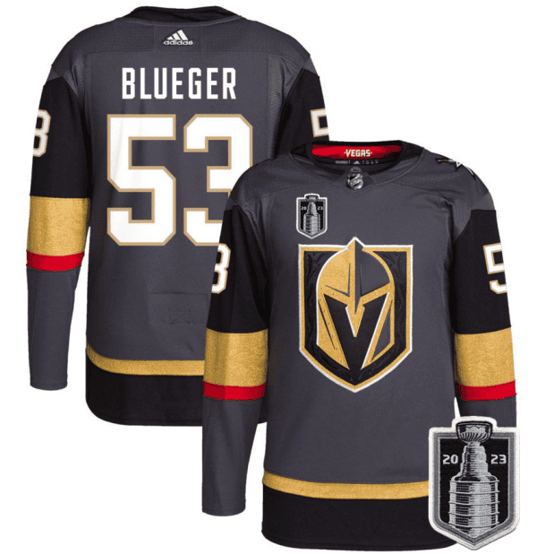 Vegas Golden Knights #53 Teddy Blueger Gray 2023 Stanley Cup Final Stitched Jersey