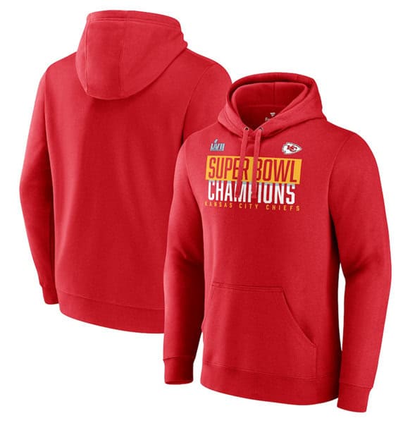 Kansas City Chiefs Red Super Bowl LVII Champions Foam Finger Pullover Hoodie