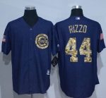 Cubs #44 Anthony Rizzo Denim Blue Salute To Service Stitched Jersey