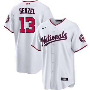Washington Nationals #13 Nick Senzel White Cool Base Stitched Jersey