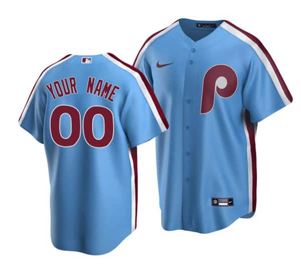 Philadelphia Phillies Customized Light Blue Cool Base Stitched Baseball Jersey