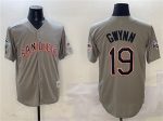 San Diego Padres #19 Tony Gwynn Gray With Patch Cool Base Stitched Jersey