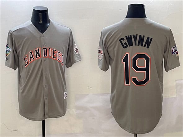 San Diego Padres #19 Tony Gwynn Gray With Patch Cool Base Stitched Jersey