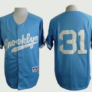 Dodgers #31 Joc Pederson Light Blue Cooperstown Stitched Jersey