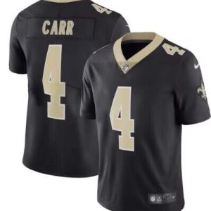 New Orleans Saints #4 Derek Carr Black Vapor Limited Stitched Jersey