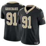 New Orleans Saints #91 Davon Godchaux Black F.U.S.E. Vapor Limited Stitched Jersey