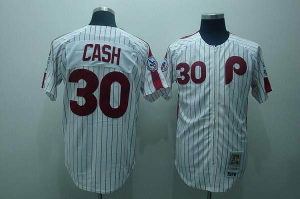Mitchell And Ness Phillies #30 Dave Cash Stitched White Red Strip Throwback Jersey