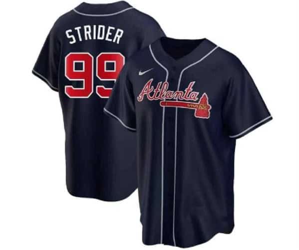 Atlanta Braves #99 Spencer Strider Navy Cool Base Stitched Jersey