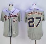 Tigers #27 Jordan Zimmermann Grey Flexbase Authentic Collection Stitched Jersey