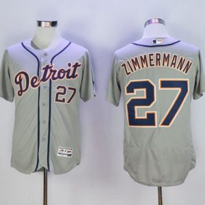 Tigers #27 Jordan Zimmermann Grey Flexbase Authentic Collection Stitched Jersey