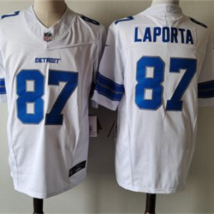 Detroit Lions #87 Sam LaPorta White 2024 F.U.S.E. Vapor Limited Stitched Jersey