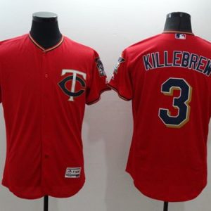 Twins #3 Harmon Killebrew Red Flexbase Authentic Collection Stitched Jersey