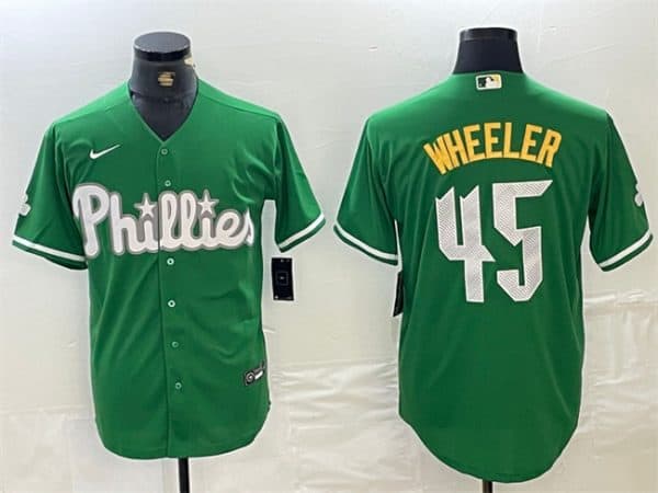 Philadelphia Phillies #45 Zack Wheeler Green 2024 City Connect Stitched Jersey