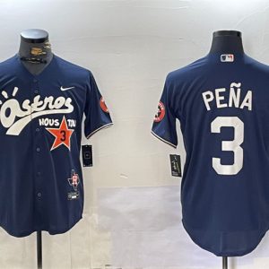 Houston Astros #3 Jeremy Pena Navy Cactus Jack Style Vapor Premier Limited Stitched Jersey