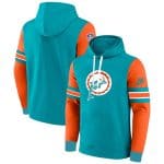 Miami Dolphins Aqua Orange Pullover Hoodie